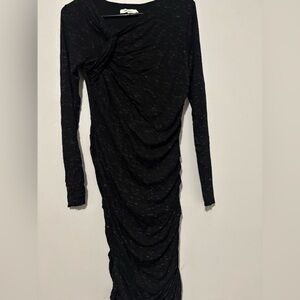 Bailey 44 Black Long Sleeve Ruched Dress